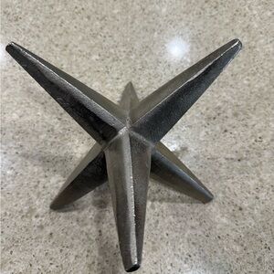 Metal Knucklebone Star Sculpture - Industrial Steel Accent